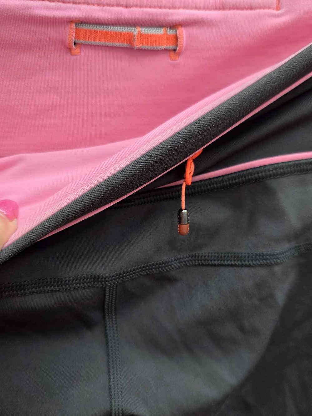 lululemon athletica High-Rise Charcoal Cropped Leggings with Pink Coral Sz 4 - Picture 10 of 12